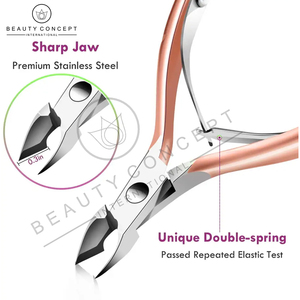 High Quality Stainless Steel Cuticle Nail Nipper with Wide Jaw Opening and Curved Blade-Beauty Concept International - Product Image 5