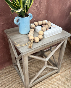 Mesa Auxiliar Moderna Hecha a Mano de Madera de Mango con Acabado Blanqueado para Dormitorio, Sala de Estar y Apartamento - Product Image 3