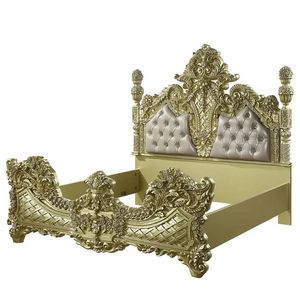 Lit Antique Européen Classique-Feuille d'Or Acajou-101 - Product Image 3