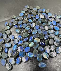 คุณภาพสูง13x18มม. รูปไข่เรียบสีฟ้าฉูดฉาดอัญมณีลาบราดอไรต์ธรรมชาติอัญมณีหลวมสำหรับทำเครื่องประดับขายส่งมาก - Product Image 3