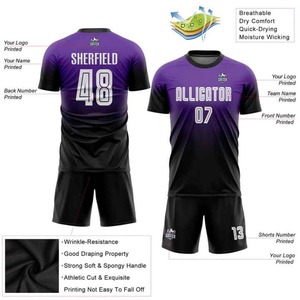 Uniformes de football personnalisés de qualité supérieure en gros Kits d'équipe à séchage rapide imprimés par transfert de chaleur 100% polyester respectueux de l'environnement à faible quantité minimale de commande - Product Image 3
