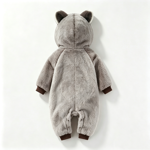 Mono de peluche de mapache personalizado para bebé, pelele de lana con capucha de mapache para bebé, disfraz de animal de mapache para recién nacido. - Product Image 5