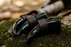 แตรสำหรับดื่มไวกิ้งทำจากธรรมชาติเป็นมิตรต่อสิ่งแวดล้อมดีไซน์รูปสัตว์รูปควาย - Product Image 3