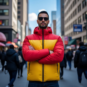 Veste matelassée d'hiver pour hommes Streetwear Zipper Puffer Bubble Jackets Cotton Padded Hooded Down Puffer Coat - Product Image 5