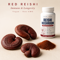 Extrait de Reishi Rouge 1000mg Formule Immunitaire Longue Durée Capsules HPMC Sans Gélatine Cure de 30 Jours