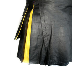 กระโปรงสั้นหนังใส่สบายและน้ำหนักเบาสำหรับผู้ชายกระโปรงสั้นแบบเป็นทางการทำจากหนังคุณภาพระดับพรีเมียมขายส่ง - Product Image 5