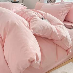 Juego de ropa de cama comercial transpirable 100% sábanas de algodón orgánico Juego de cuatro piezas de alta calidad y diseño simple Artículo caliente de Vietnam - Product Image 4