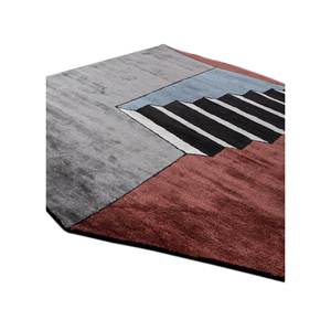 Alfombra de Lana y Viscosa Tejida a Mano Archetype Tra-14478, Gris y Negra, Rectangular, con Diseño Novedoso para Dormitorio, 10 mm de Grosor, para Adolescentes - Product Image 2