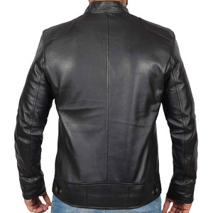 Veste en cuir grande taille en gros, veste en cuir pour usage extérieur, col montant, veste en cuir pour homme - Product Image 6