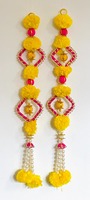 Guirlandes de marigolds avec perles, faites à la main, amovibles, écologiques, pour mariage indien, Noël, Diwali, décoration de maison, Ganpati