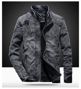 2024 PAKISTAN vente en gros Logo personnalisé bleu Jean vestes plaine côtelé en détresse hommes Denim veste impression coupe-vent veste - Product Image 2