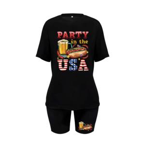 Survêtement d'hiver 2 pièces en coton personnalisé pour femmes Survêtement à capuche unisexe Ensemble de t-shirts à manches courtes imprimés Motif solide - Product Image 4