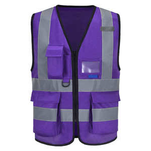 Gilet de sécurité réfléchissant de haute qualité en gros, poches multifonctionnelles, vêtements de protection contre le vent, logo personnalisable - Product Image 3