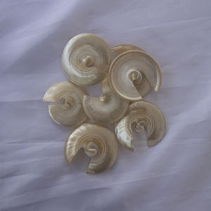 Concha Superior Redonda Blanca de Perla para Collar, Joyería de Concha Marina Pulida con Motivo de Corte de Estilo Animal - Product Image 1