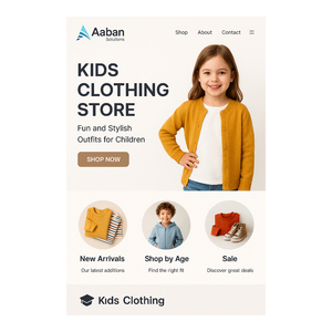 Tienda de ropa para niños Diseño de sitios web Comercio electrónico asequible Servicios de desarrollo de sitios web Soluciones profesionales de tienda en línea - Product Image 1