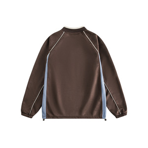 Fabricante personalizado Retro Carta Sudadera con capucha de gran tamaño Patchwork 100% algodón Cardigan <span class=keywords><strong>Cardie</strong></span> Uniforme de béisbol para hombres y mujeres - Product Image 4