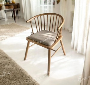 Chaise en bois confortable de luxe fauteuil en rotin à dossier rond chaises longues naturelles pour salon jardin chambre hôtel utilisation - Product Image 2