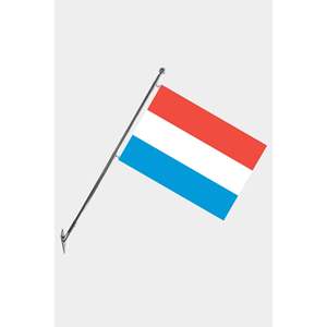 Ensemble de mât de drapeau télescopique mural Luxembourg avec bannières en polyester imprimées numériquement - Product Image 1