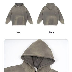 Ropa de calle Moda Sun Faded Sudadera con capucha Corte personalizado y coser Lavado ácido Sunfaded Ropa de algodón Sudaderas con capucha para hombres - Product Image 2