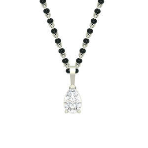 Compre un Mangalsutra de Plata Pura con Diamantes Chapados en Oro y Perlas, Collar Étnico Religioso con Cuentas, Regalo de Boda para Esposa - Product Image 1