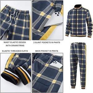 Top vente 100% coton vêtements de sport ensembles de survêtement hommes vestes et survêtement ensembles hiver à capuche imprimé col en gros - Product Image 3