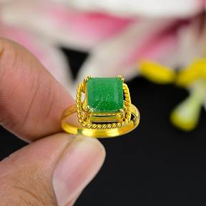 Anillo de Aventurina verde cuadrado de Plata de Ley 925 para mujer, joyería fina con perla de diamante para bodas, fiestas, fábrica directa - Product Image 2