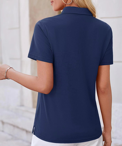 Trendy Womens Solid <b>Polo</b> Shirt Lightweight Breathable Summer <b>Polo</b> Top Custom Branding Wholesale Supplier - Product Image 3