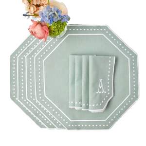 Traditional ethnic style <b>linen</b> <b>placemat</b> with embroidery work inspired by cultural designs for authentic dining table - Product Image 1