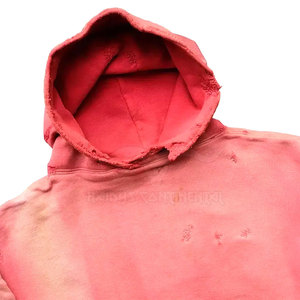 Sudadera con capucha de lana desgastada del mejor material para hombre, patrón sólido teñido liso de secado rápido, cuello con capucha de temporada de invierno, colores personalizados - Product Image 3