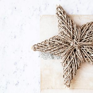 New Arrival Hand-weave Straw Stars Seagrass Christmas <b>Ornaments</b> <b>Vintage</b> Decor for Office Decorations - Product Image 2