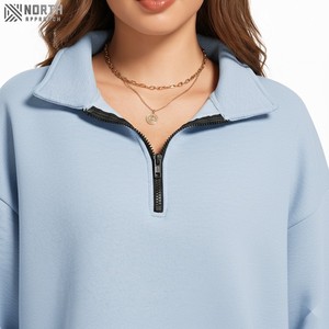 Vente en gros de sweat-shirt uni de haute qualité surdimensionné 100% coton respirant Streetwear imprimé à manches longues confortable pour hommes sweat-shirt en coton - Product Image 5
