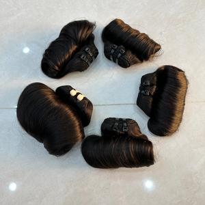 Venta al por mayor Super doble dibujado Choco marrón Funmi Bouncy rizos cutícula alineada crudo vietnamita extensiones de cabello humano tejido - Product Image 5