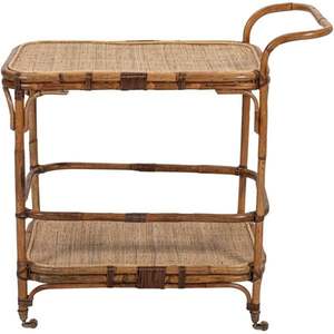 Chariot en rotin de luxe de meubles de restaurant d'hôtel de style unique chariot de service de finition naturelle table de cuisine nourriture thé - Product Image 5