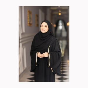 Vente en Gros de Dubaï Abaya Turquie Modeste Vêtements Islamiques Manches Chauve-Souris Plissée Robe Musulmane pour Femme Ensemble Abaya - Product Image 3