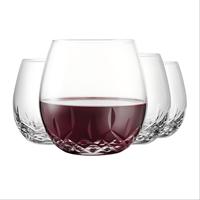 Verres à vin courts en forme de ballon, sans pied, en cristal sans plomb, 502 ml, style classique, écologiques, réutilisables pour le vin, la bière, les fêtes