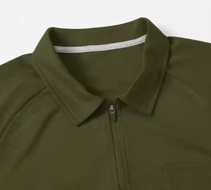 Vente en gros 100% coton Ensemble de shorts d'été pour hommes Costumes formels Polos de golf Chemises pour hommes Deux pièces Ensemble de t-shirts et shorts 1/4 Demi-fermeture éclair - Product Image 4