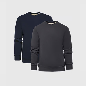 Multi Couleurs Hommes Polaire Crewneck French Terry Pullover Sweatshirt Classique Crewneck Cotton-Blend Sweater - Product Image 6