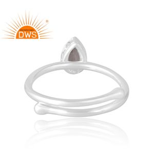 Anillo de piedras preciosas ahumadas naturales de Plata de Ley 925, joyería personalizada para mujer, regalo para ella - Product Image 2