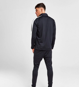 Veste de survêtement à capuche élégante pour hommes ensemble de pantalons à coupe régulière vêtements de sport à la mode imprimé à rayures respirant à séchage rapide pour décontracté - Product Image 5