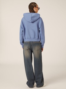 เสื้อฮู้ดกันหนาวขนาดใหญ่สำหรับผู้หญิงเสื้อผ้าแนวสตรีทพิมพ์ลายโลโก้ด้านหน้าสำหรับ100% ผ้าแคนวาสคอตตอน - Product Image 5