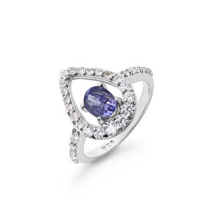 Top vente 925 argent Sterling Tanzanite pierre précieuse bague ovale bijoux fins pour mariage ou anniversaire pour son cadeau de naissance - Product Image 1