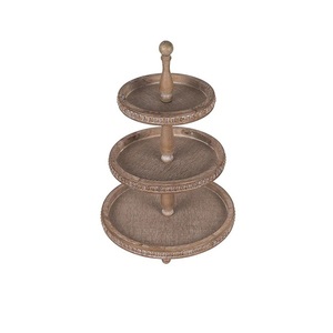 Soporte para Pastel de Madera Natural para Decoración de Bodas, Soporte para Pasteles de 3 Niveles, Soporte para Cupcakes de Madera Más Vendido - Product Image 1
