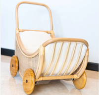 Poussette en rotin artisanale pour poupée, landau en rotin, poussette pour bébé, marcheur pour poupée, poussette en osier, meilleur prix