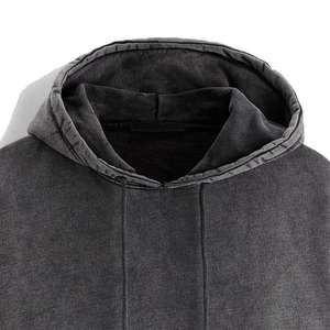 Sudadera con Capucha Vintage Lavada con Estampado, Sudadera con Capucha de Felpa Francesa Lavada al Ácido para Hombre, Sudadera con Capucha Corta de Algodón Personalizada para Hombre - Product Image 2