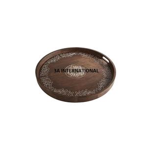 ถาดเสิร์ฟไม้วอลนัทสำหรับร้านอาหารและโรงอาหารของโรงแรมถาดเสิร์ฟอาหารและของหวานแสนอร่อย - Product Image 1