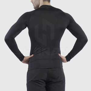 Camisa de compresión para hombre con manga larga Logotipo personalizable Ropa de gimnasio transpirable-Venta al por mayor - Product Image 2