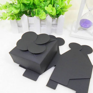 กล่องของขวัญกระดาษคราฟท์สีดำสีขาวใบโคลเวอร์งานฝีมือสำหรับงานแต่งงานขายส่งสบู่ขนมบรรจุภัณฑ์แบบกำหนดเองกล่อง - Product Image 3