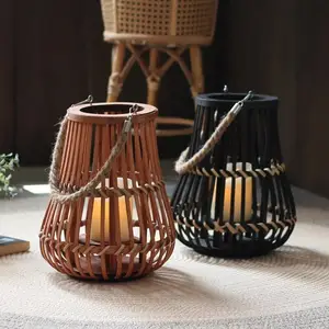 Meilleures ventes de lanternes en rotin Lampes décoratives Bougeoirs artisanaux en bois Lanternes et bocaux à bougies Articles de décoration en bambou