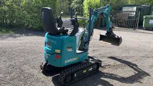 Mini-excavatrice sur chenilles SW SWE08B bleue, capacité de la benne de 0,03 m³, faible consommation de carburant - Product Image 4