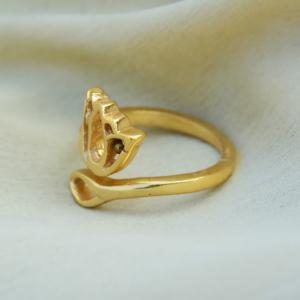 Lotus Flower <b>Ring</b> Brass Jewelry for Women 18k <b>Gold</b> Plated Dainty Nature Design Wholesale <b>Rings</b> - Product Image 3